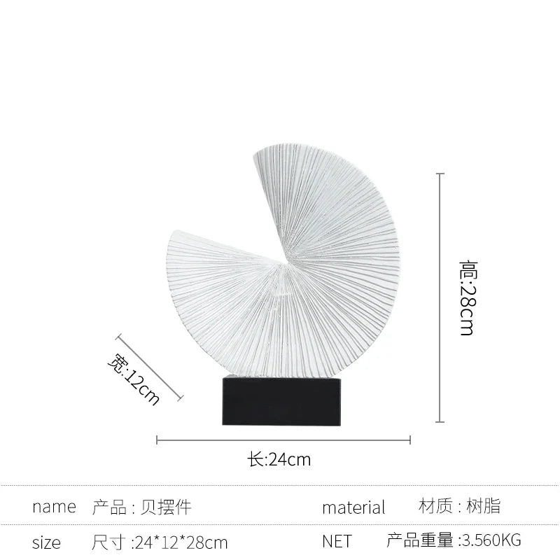 Afralia™ Golden Ring Black and White Striped Abstract Resin Figurines Home Decor