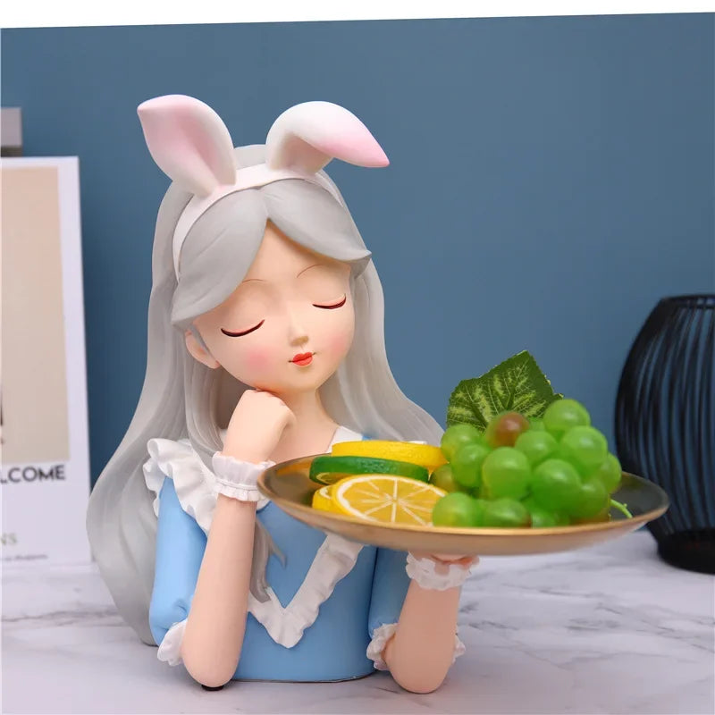 Afralia™ Princess Tray: Elegant Girl Statue Ornament, Fairy Gift for Living Room Decor