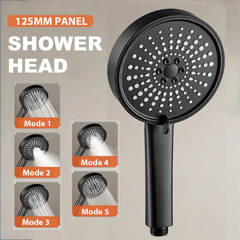 Afralia™ 5-Mode High Pressure Shower Head with Big Panel - Water Saving Rainfall Shower