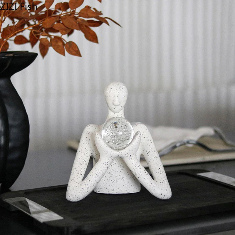 Afralia™ Abstract Figures Sculpture Decor: Resin Desk Statue Ornament for Room Aesthetics