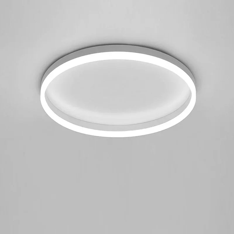 Afralia™ Modern LED Circle Ceiling Lights Black Gold Chandeliers Dimming Bedroom Decor