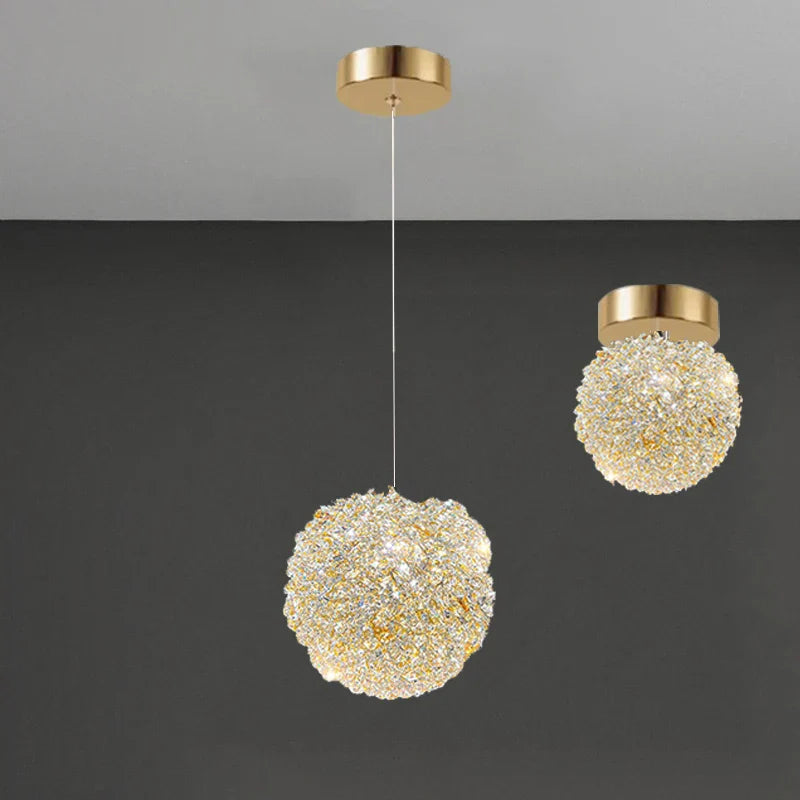 Afralia™ Crystal Gold Ceiling Light for Bedroom Dining Room G9 Bulb