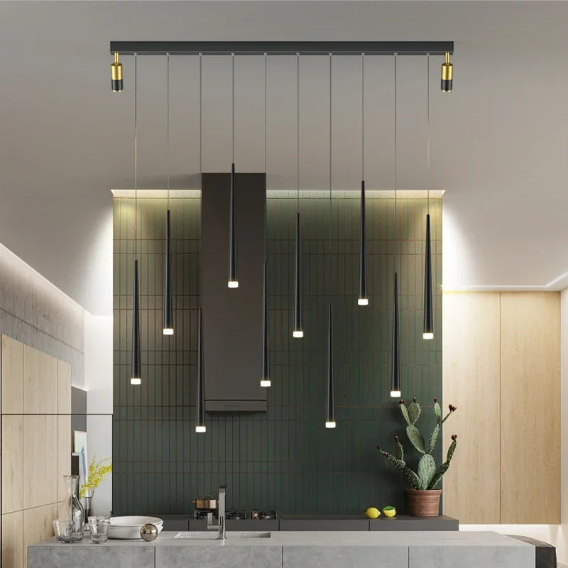 Afralia™ Long Strip LED Pendant Lamp for Modern Indoor Lighting