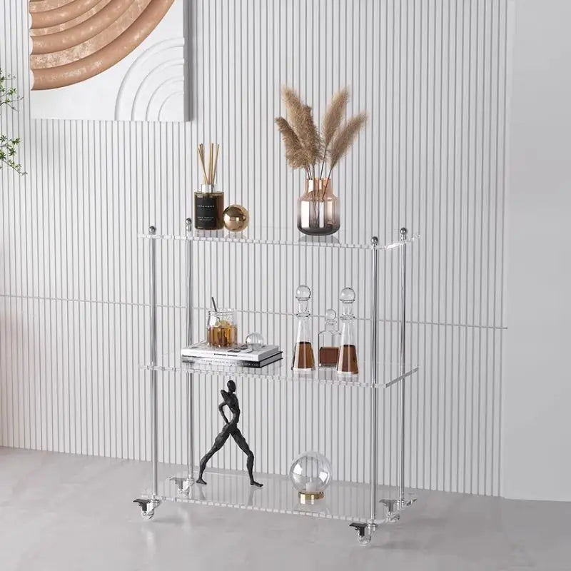 Afralia™ Transparent Acrylic Living Room Display Cabinet - Minimalist Multi-layer Storage