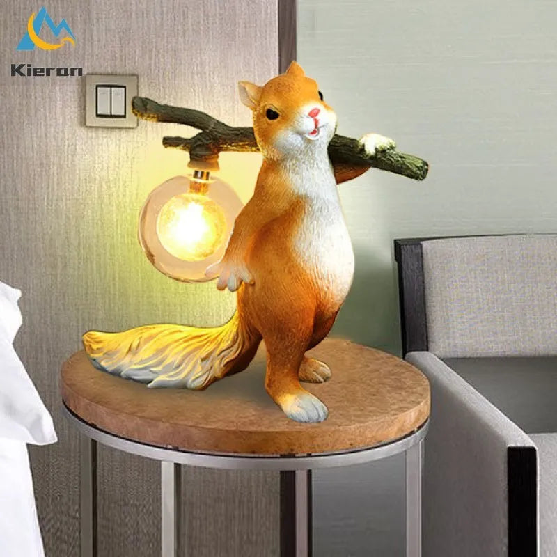 Afralia™ Squirrel LED Table Lamp - Minimalist Nordic Design for Bedroom, Living Room, Study