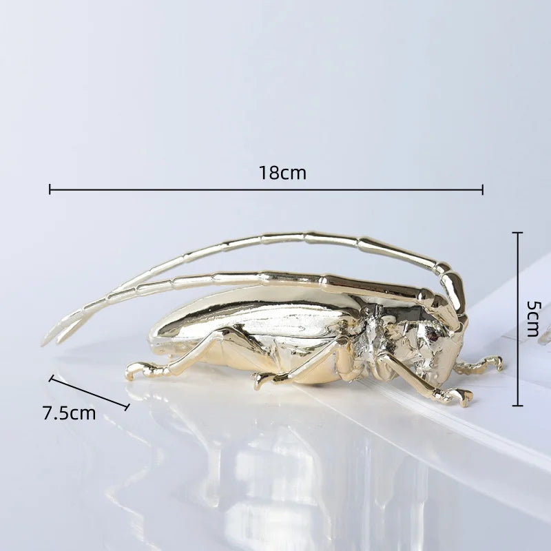 Afralia™ Metal Insect Sculpture Figurine Home Decor Accessory