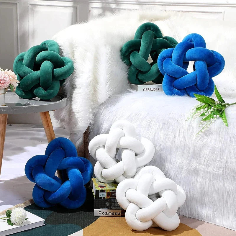 Afralia™ Knot Blue Star Ball Pillow Set | Handmade Soft Cushions for Home Office