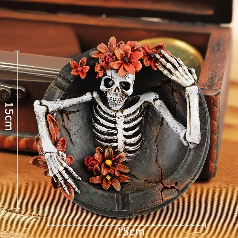Afralia™ Skeleton Shape Ashtray: Unique Smoking Accessory for Office Table or Desktop