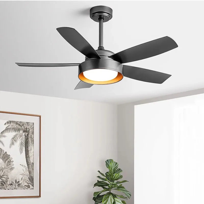 Afralia™ 5-Blade Ceiling Fan with Remote Control & LED Light - Silent Motor