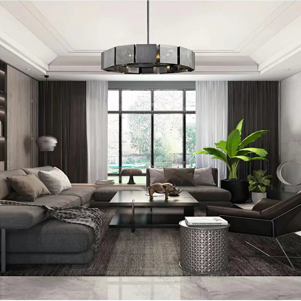 Afralia™ Black Metal Pendant Lights: Stylish LED Luxury Hanging Lamp for Home Decoration