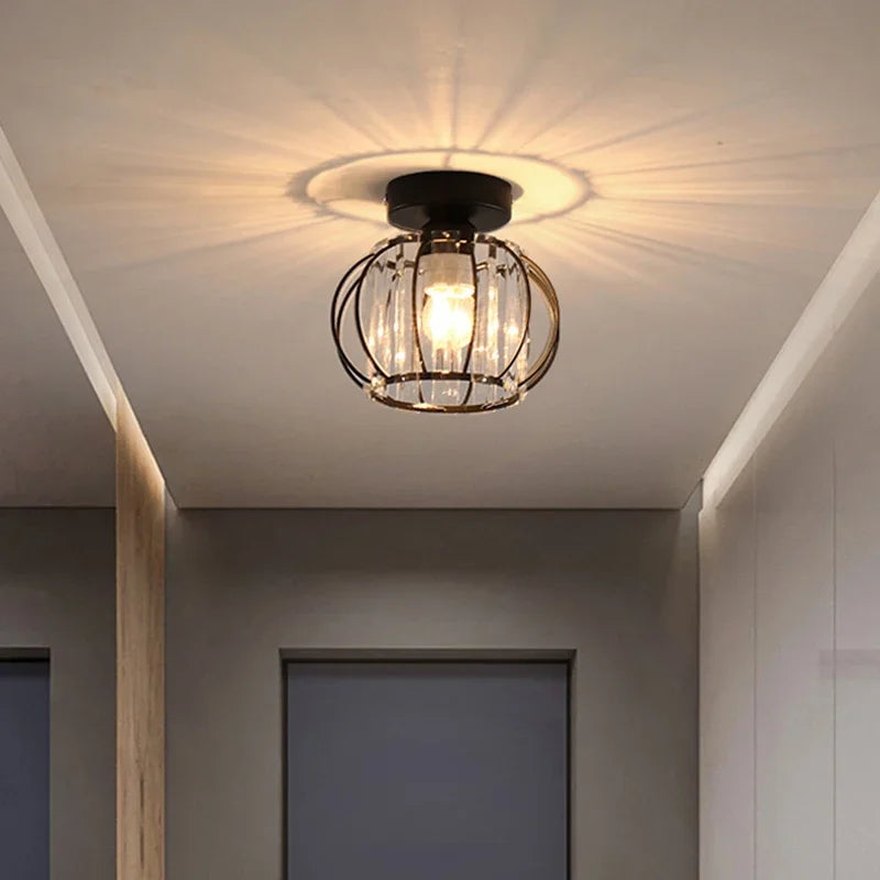 Afralia™ Modern LED Ceiling Light with Luxury Crystal Lampshade