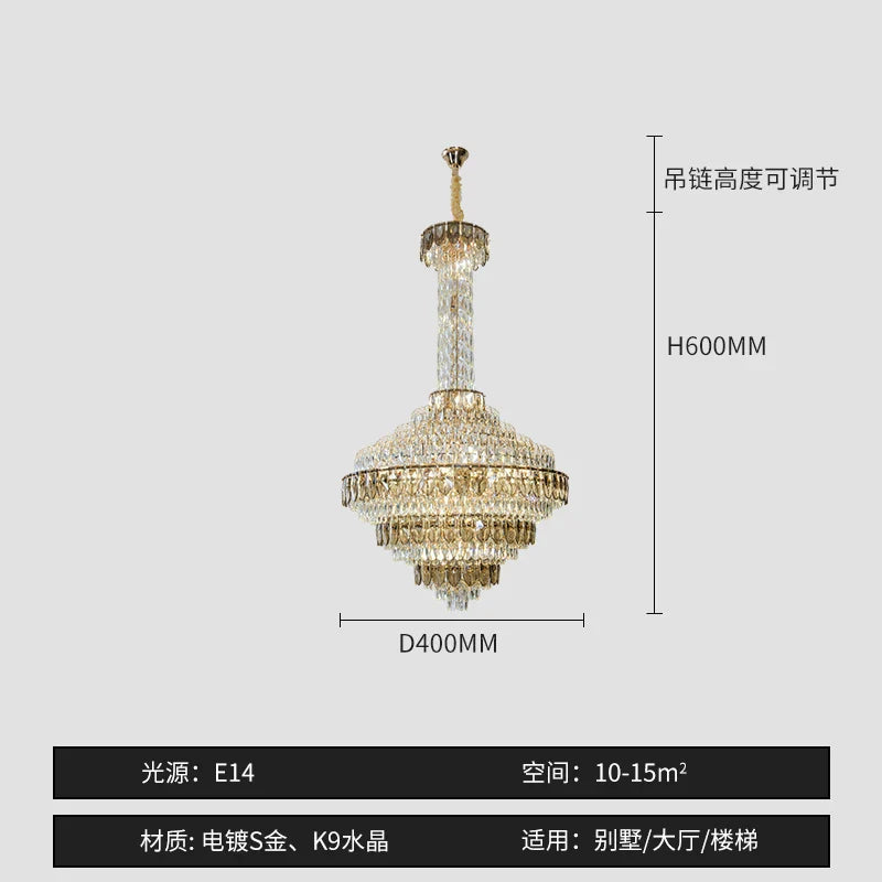 Afralia™ Crystal Chandelier for High-End Designer Duplex Living Room