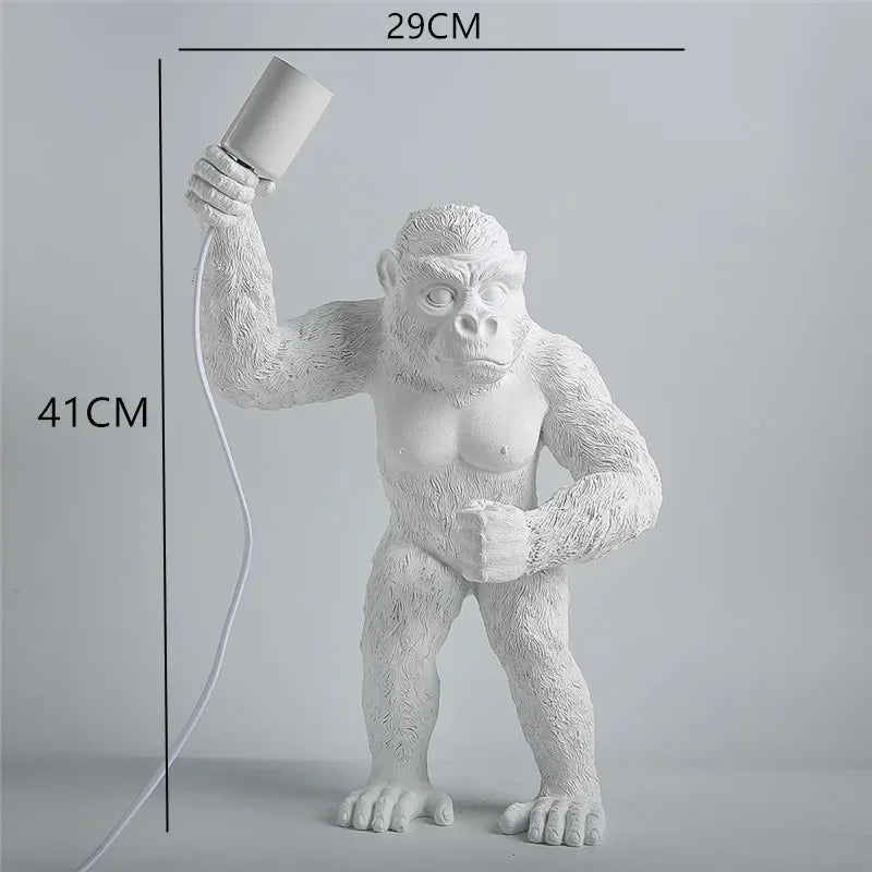 Afralia™ Resin Monkey Table Lamp: Decorative Gorilla Bedroom Light Fixture