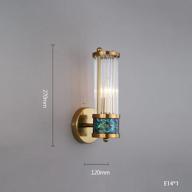 Afralia™ Seashell Crystal LED Dimmable Wall Light for Bedroom & Living Room
