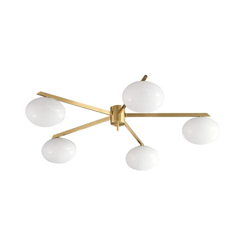 Afralia™ Brass Glass Ceiling Lamp, G9 Bulb Suspension Light for Bedroom, Living Room