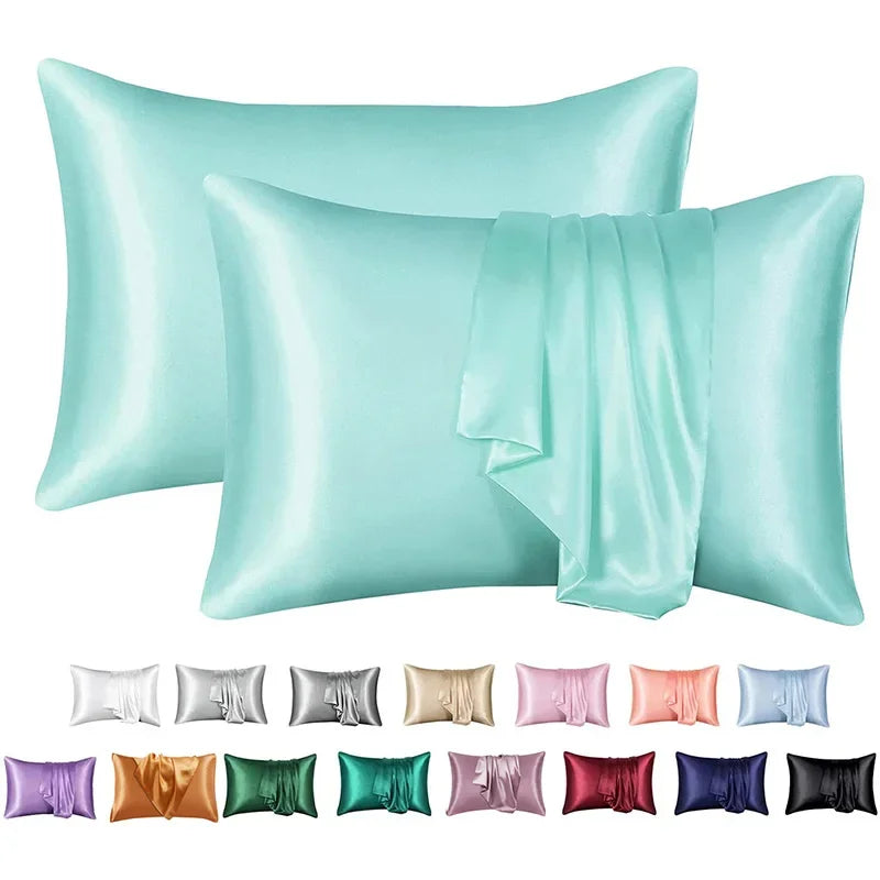 Afralia™ Silky Smooth King Size Satin Pillowcases Luxury Soft Skin-friendly Solid Color