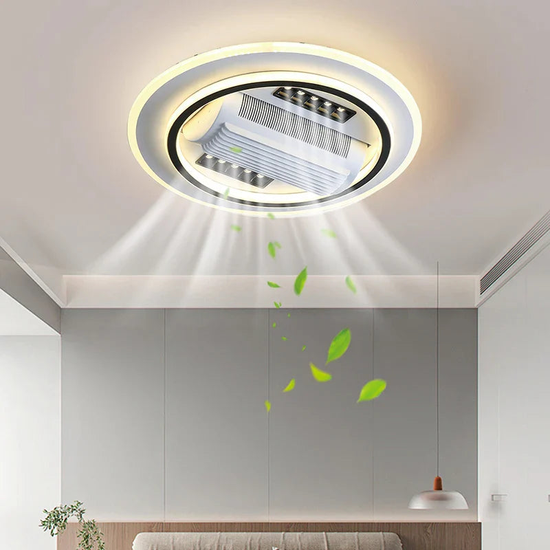 Afralia™ Bladeless LED Ceiling Fan Light: Modern Invisible Fan Lamp for Bedroom & Living Room