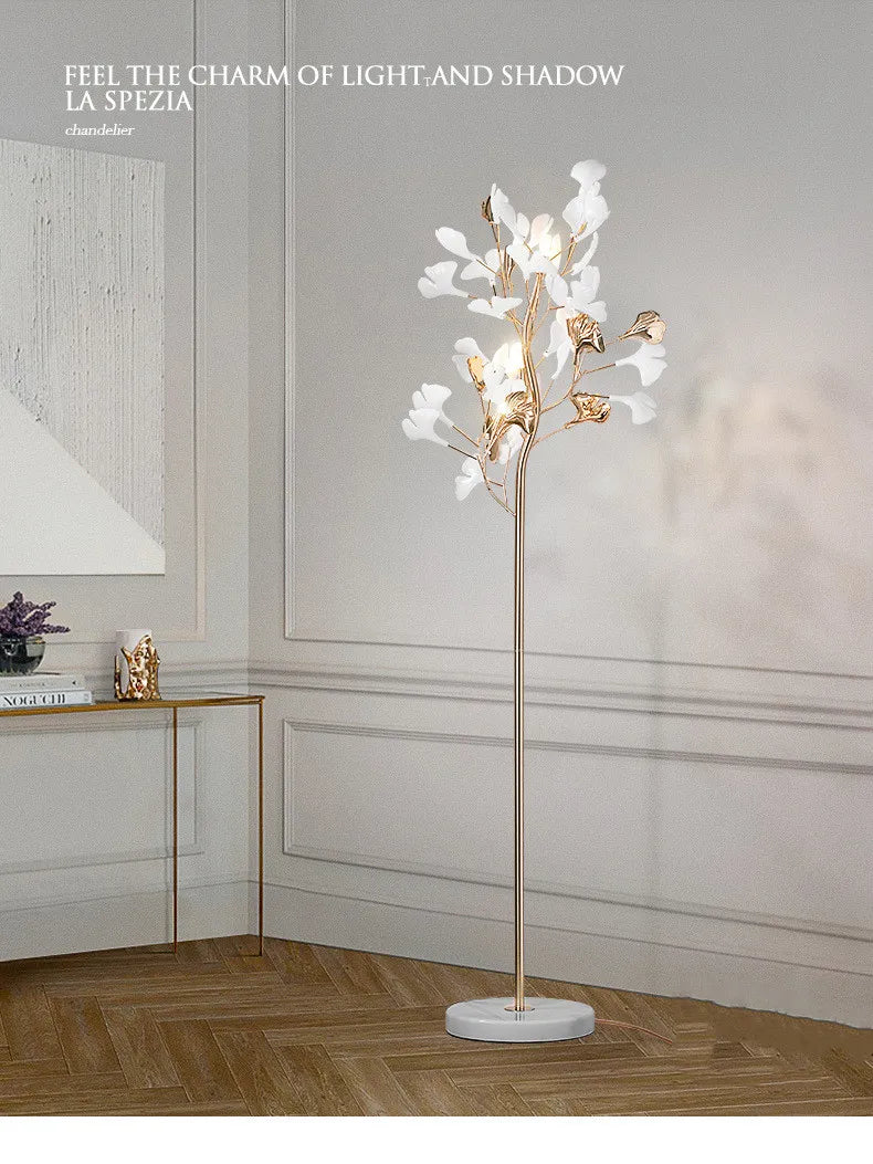 Afralia™ Ginkgo Leaf Floor Lamp - Modern Lighting for Living Room, Bedroom, Study