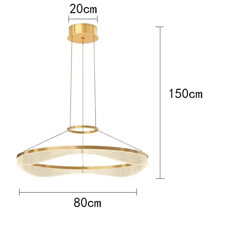 Afralia™ Modern LED Ring Stairs Pendant Chandeliers for Living & Dining Room Lighting
