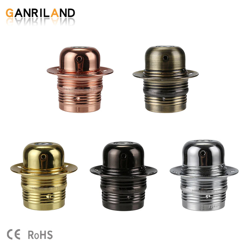 Afralia™ Industrial Metal Lamp Base Holder E26 E27 Light Sockets for Pendant Shade