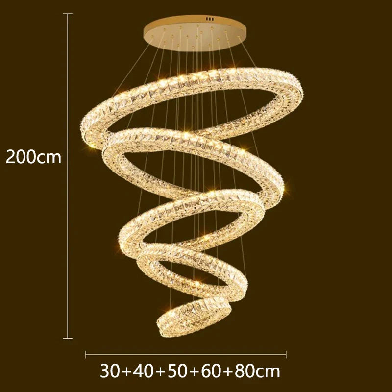 Afralia™ Luxury Crystal Chandelier Pendant Light for Living Room, Staircase & Ceiling.