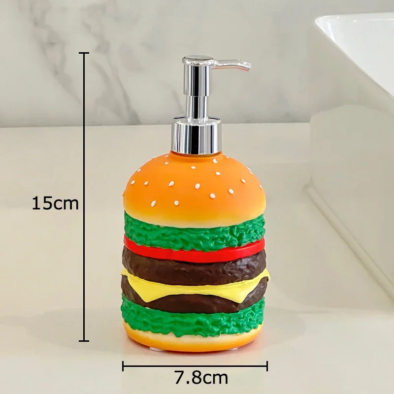 Afralia™ Multi Layered Burger Soap Dispenser Bathroom Lotion Pump Bottle