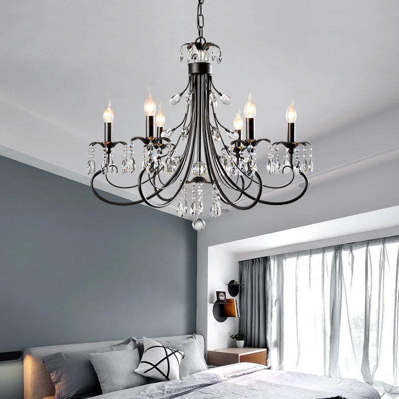 Afralia™ Nordic Crystal Flower LED Chandelier - Luxury Minimalist Retro Light Fixtures