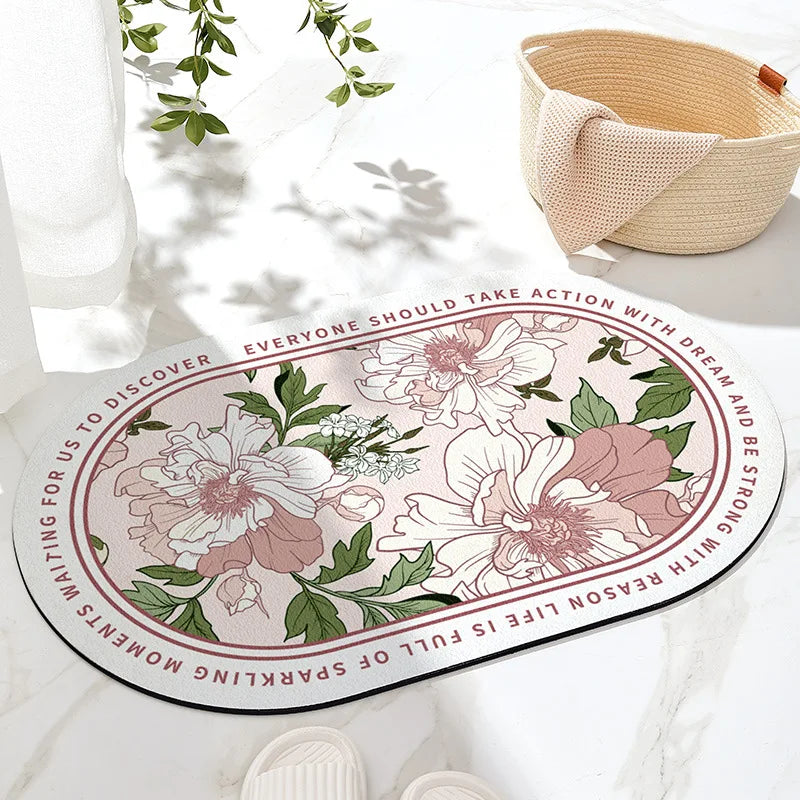 Afralia™ Velvet Bathroom Mat: Soft, Non-slip, Super Absorbent Bath Rug for Quick Drying