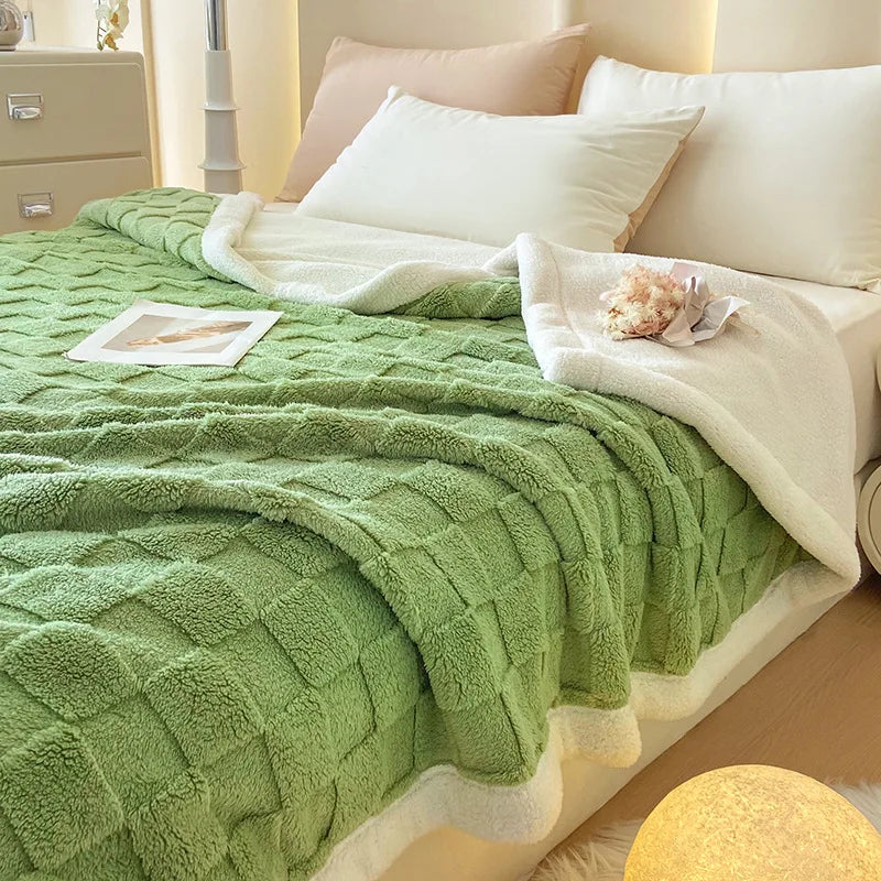 Afralia™ Plush Taffeta Jacquard Blanket | Multi Functional Soft Bedspreads for Bedrooms