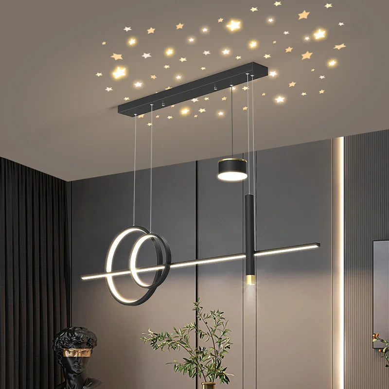 Afralia™ Star Villa Pendant Lamp: Modern, Luxurious, Creative Lighting for Restaurants, Bars, and Long Tables