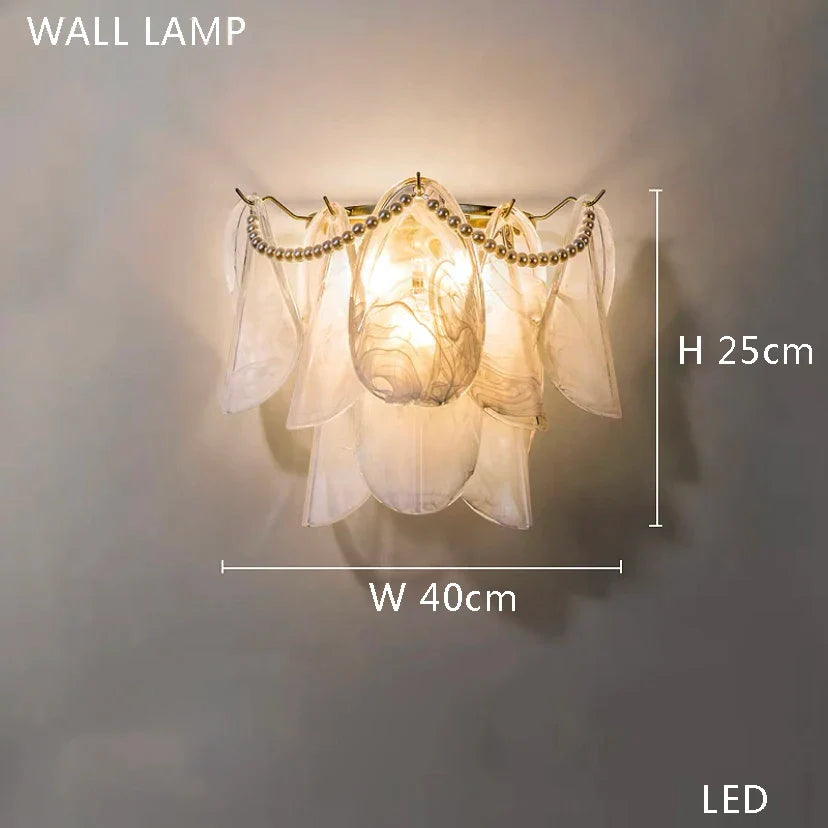 Afralia™ LED Glass Hanging Lamp Golden Leaf Shape Modern Pendant Light