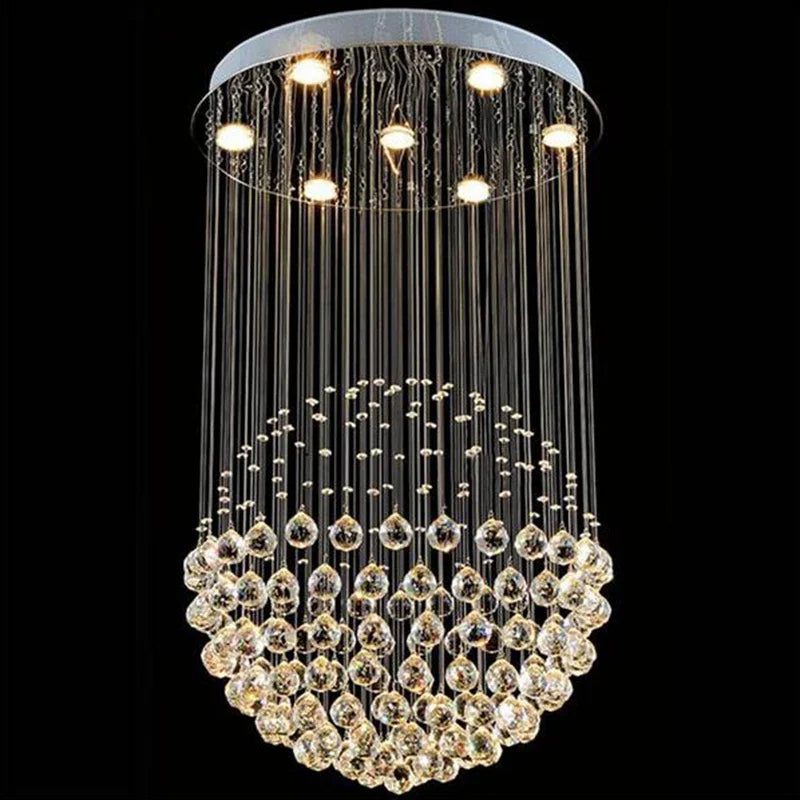 Afralia™ Round Crystal Ceiling Chandelier: Elegant Ball Design LED Light Fixture for Home Decor