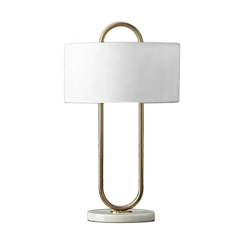 Afralia™ Gold Luxury LED Table Lamp with White Lampshade for Home and Hotel Decoration