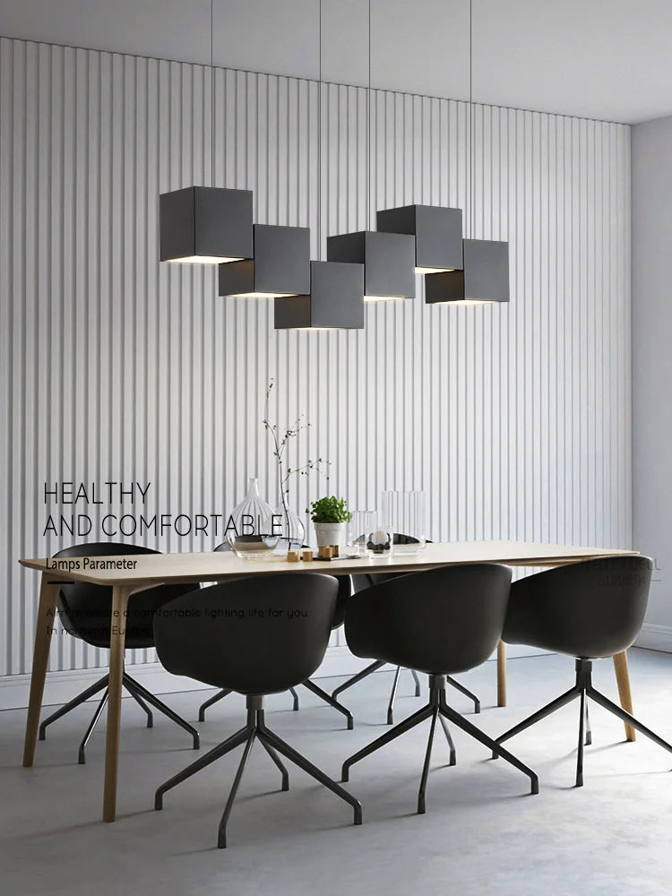 Afralia™ Geometric Dining Room Pendant Lights: Modern Design for Bar & Office Tables