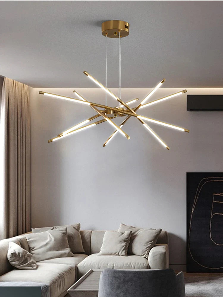 Afralia™ Remote Control LED Chandelier for Living Room, Bedroom, Kitchen - Modern Ceiling Pendant Light