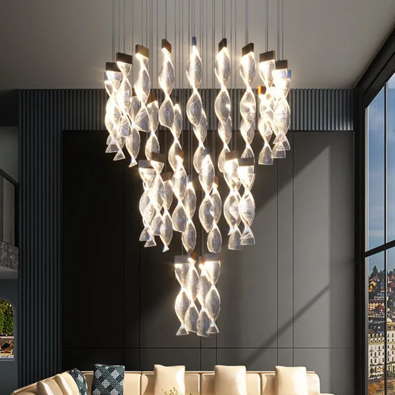 Afralia™ Nordic Acrylic LED Chandelier: Modern Luxury Pendant Lighting for Foyer, Dimmable & Stylish