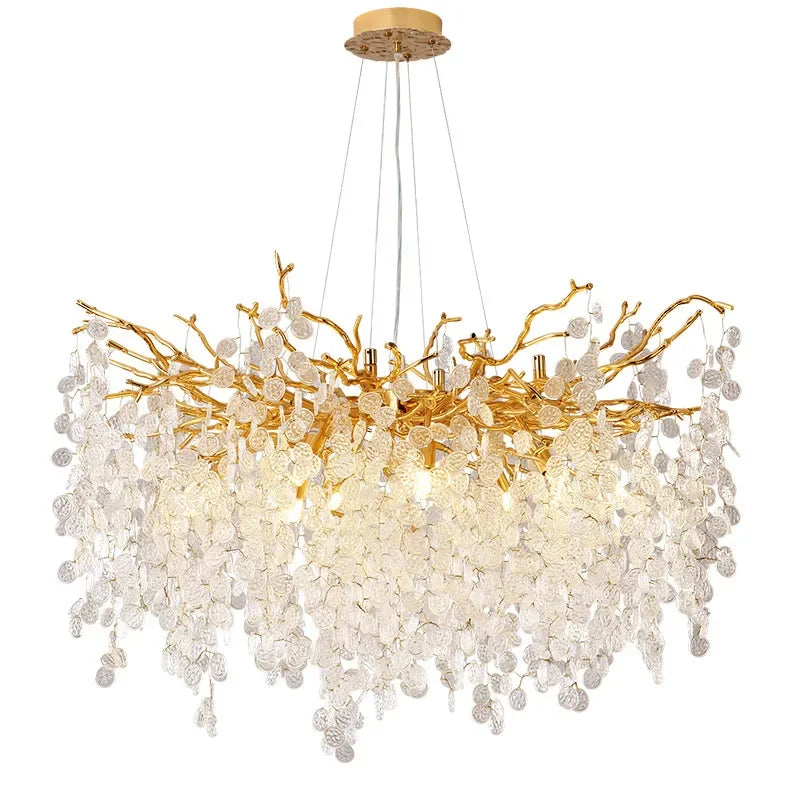 Afralia™ Crystal Money Tree Chandelier - Modern LED Suspension Light for Luxury Living Areas