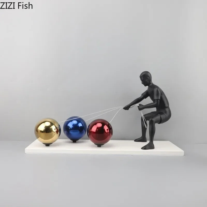 Afralia™ Abstract Character Metal Sculpture Desk Ornament Aesthetic Room Decor