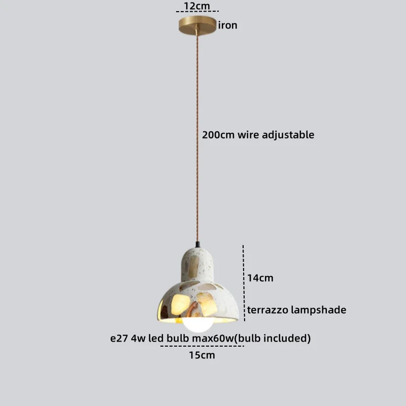 Afralia™ LED Terrazzo Pendant Lights for Corridor, Bedroom, Living Room - Japanese Style Lighting