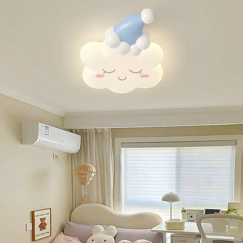 Afralia™ Pink Bow Cloud Ceiling Lamp for Princess Room, Modern & Romantic Girl Bedroom Explicit