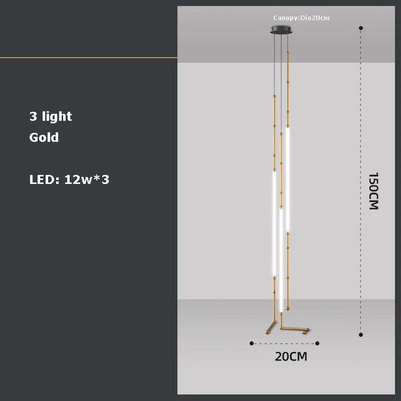 Afralia™ Art Deco Gold Black LED Designer Pendant Light for Dinning Room