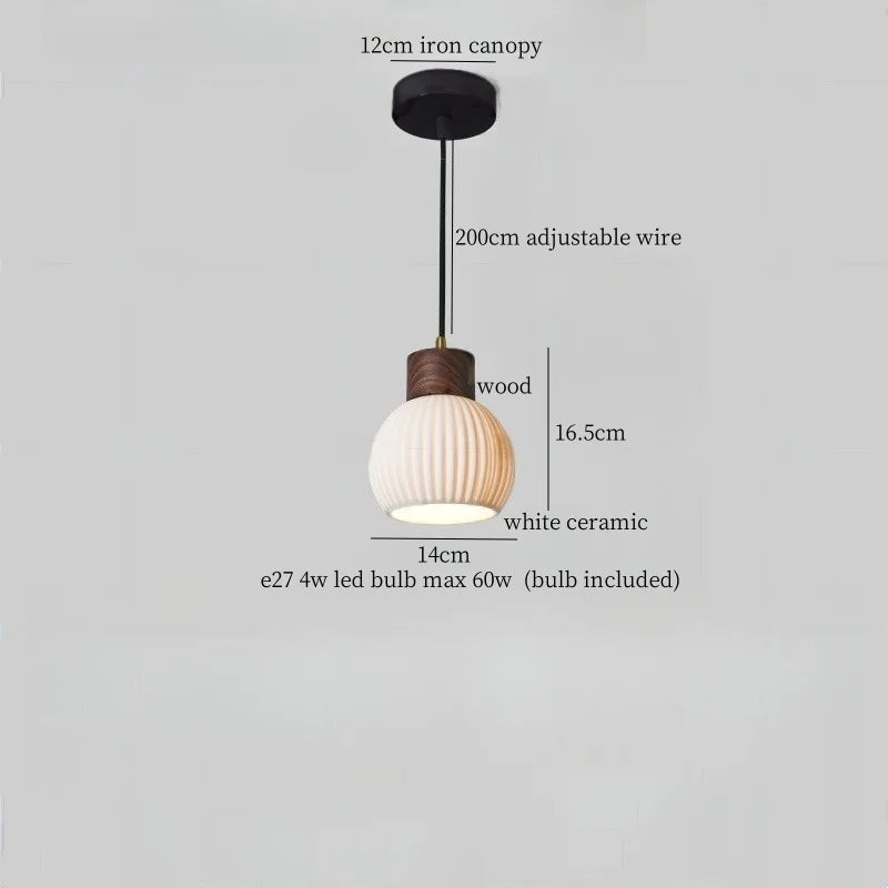 Afralia™ Nordic White Ceramic LED Pendant Light for Modern Living Spaces