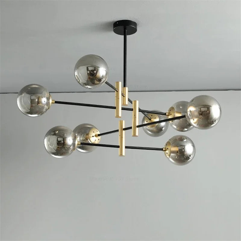 Afralia™ Glass Ball Chandelier: Modern Nordic Lighting Fixture for Living Room and Kitchen