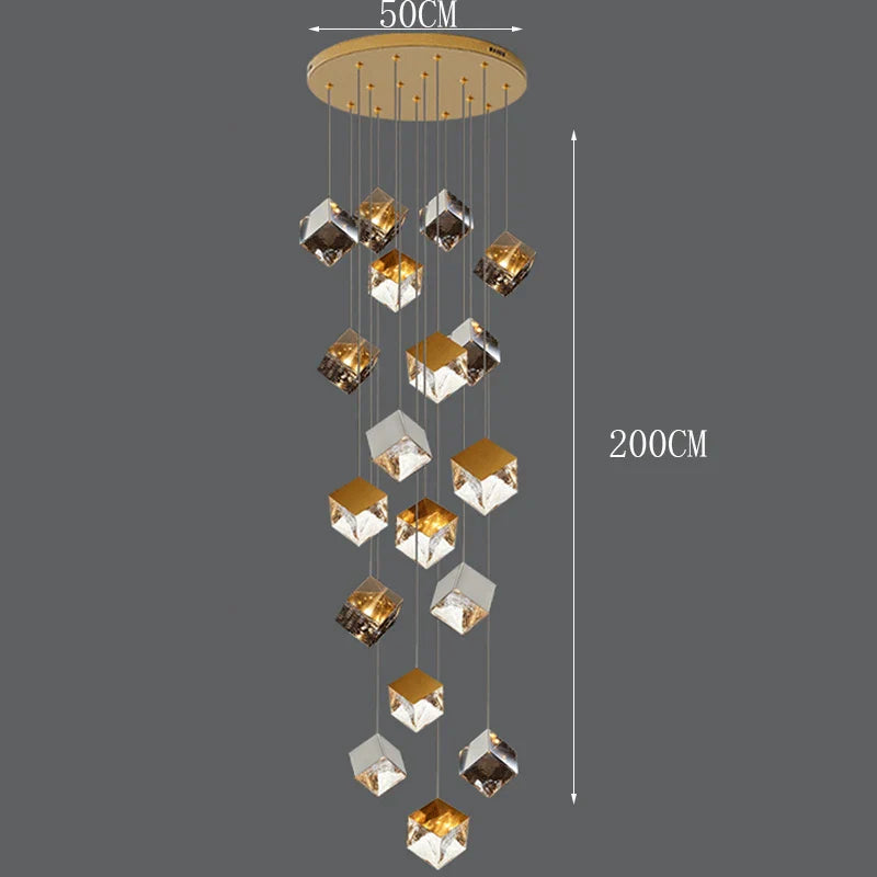 Afralia™ Modern Stair Chandelier Pendant Lights - LED Ceiling Lamp for Living Room