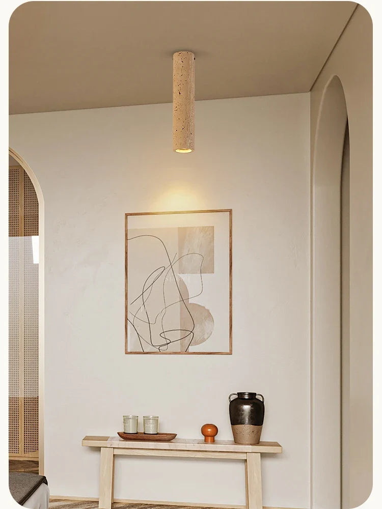 Afralia™ Travertine Stone Ceiling DownLight with E27 Spot Light Bulb