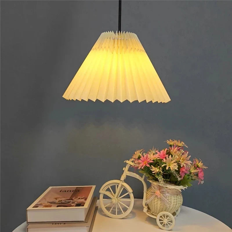 Afralia™ Pleated Origami Pendant Light Ceiling E27 Base Chandelier Dining Kitchen Home Decor