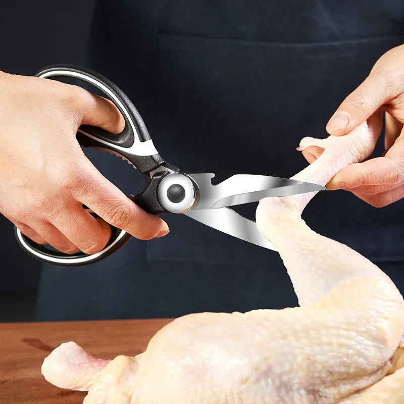 Afralia™ Kitchen Shears Stainless Steel Multi Cutter for Poultry, Fish & Meat