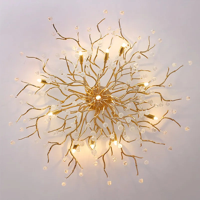 Afralia™ Elegant Gold Crystal Chandelier for Modern Luxury Living Spaces