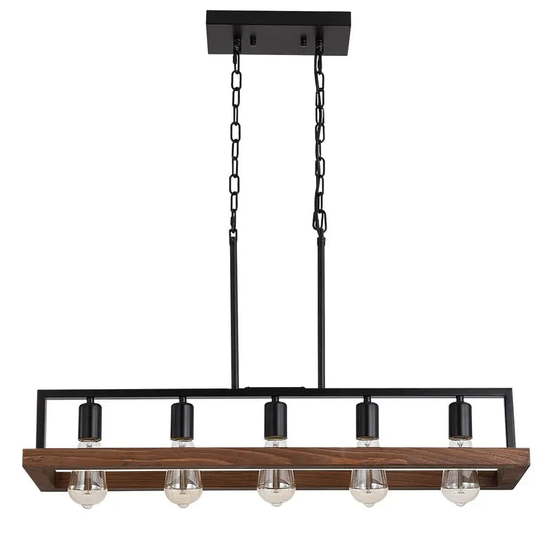 Afralia™ Loft Industrial Pendant Light for Living Room, Restaurant, Bar - 5-Head E27 Pendant Lamp