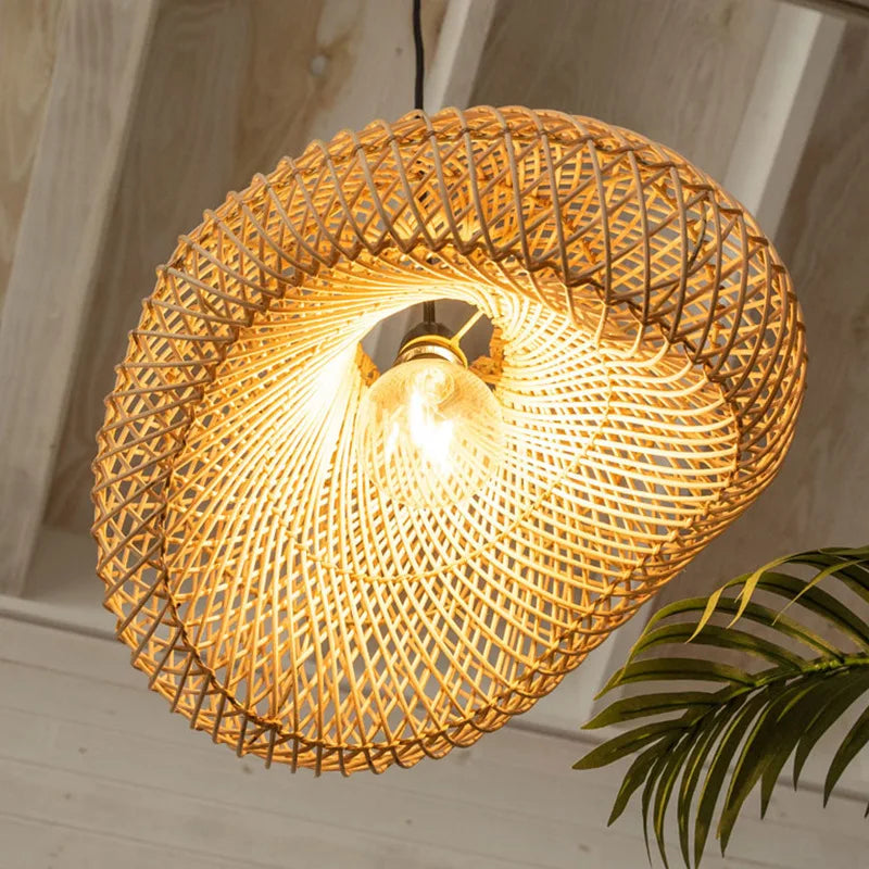 Afralia™ Rattan Chandelier: Handmade Wabi Sabi Tea Room Pendant Lamp, Australia Style